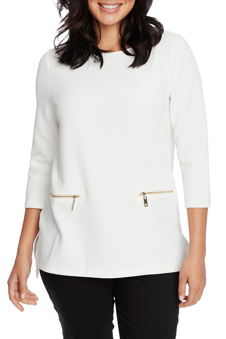 Raised Knit Top, Main, color, ANTIQUE WHITE