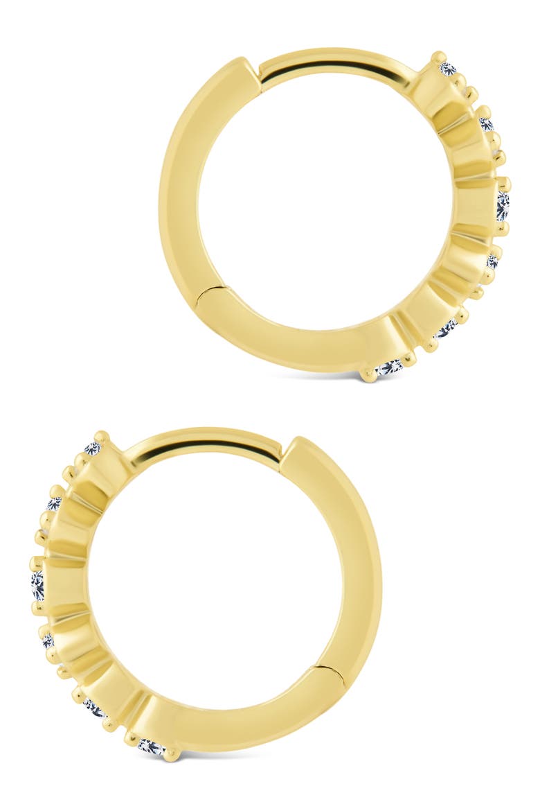 Cassandra CZ Micro Hoop Earrings, Alternate, color, GOLD