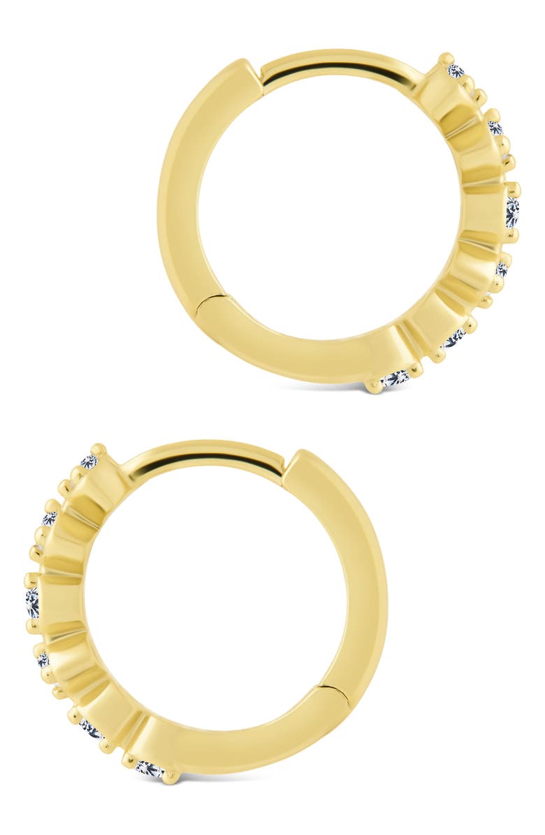 Sterling Forever Cassandra CZ Micro Hoop Earrings, Alternate, color, Gold