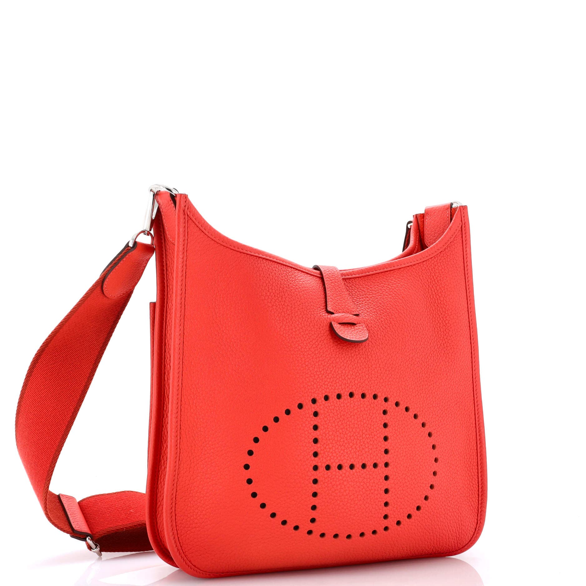 Pre-Owned Hermes Evelyne Bag Gen III Clemence PM, Alternate, color, Rouge Pivoine