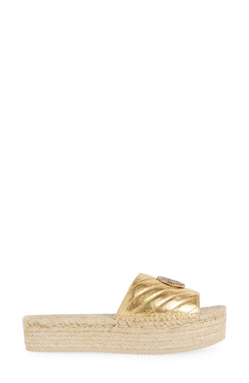 Valentino By Mario Valentino Clabee Platform Slide Sandal In Gold