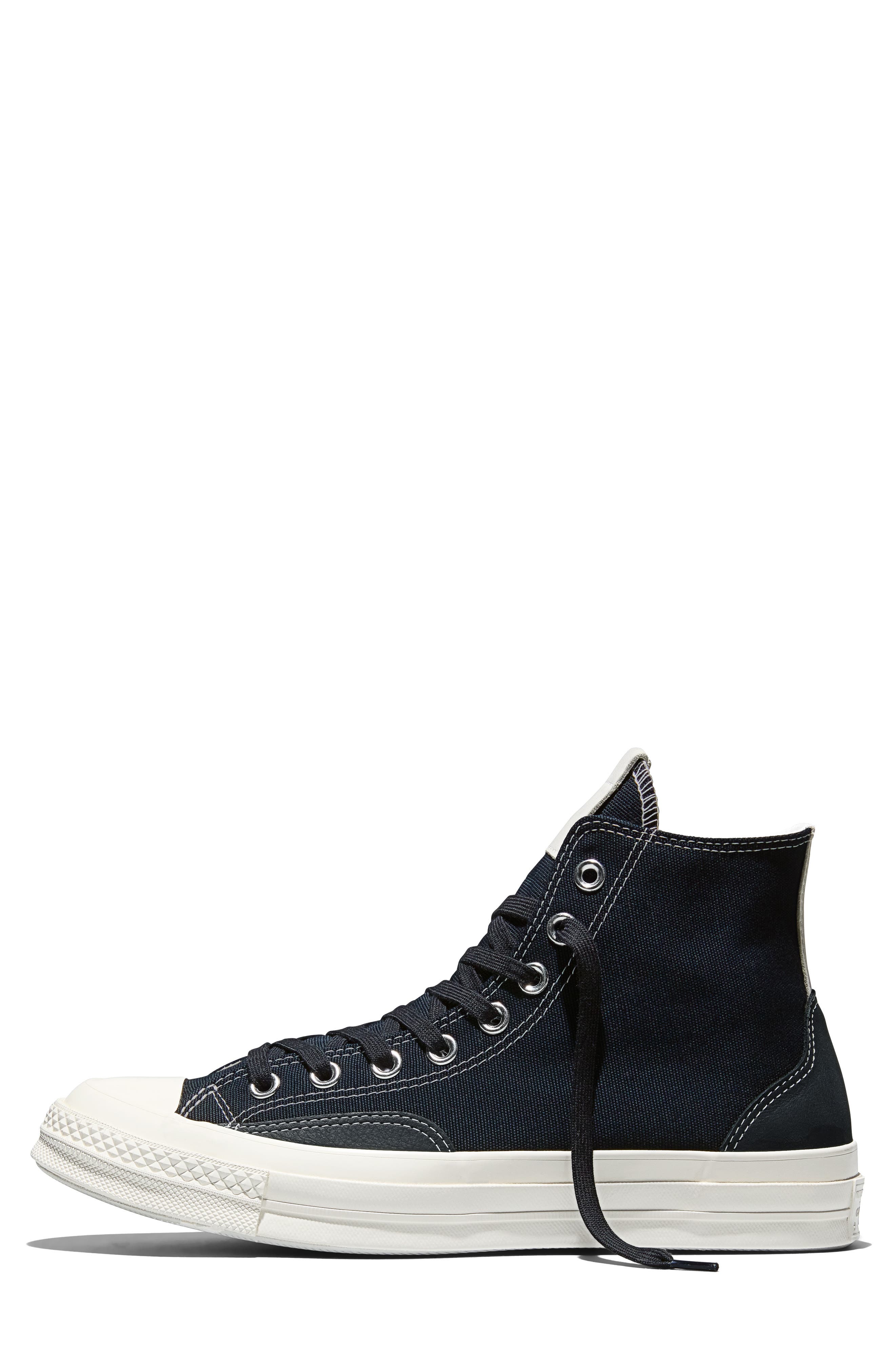 Converse Chuck 70 Canvas & Suede High Top Sneaker, Alternate, color, Total Eclipse/ Egret/ Grey