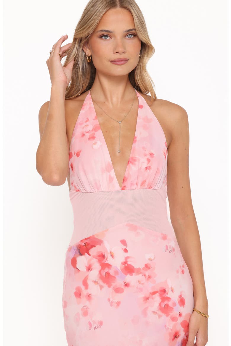 Gwyneth Halter Neck Maxi Dress, Alternate, color, PINK FLORAL