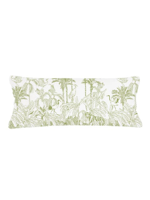 Wildlife Toile Linen Pillow with Down Insert