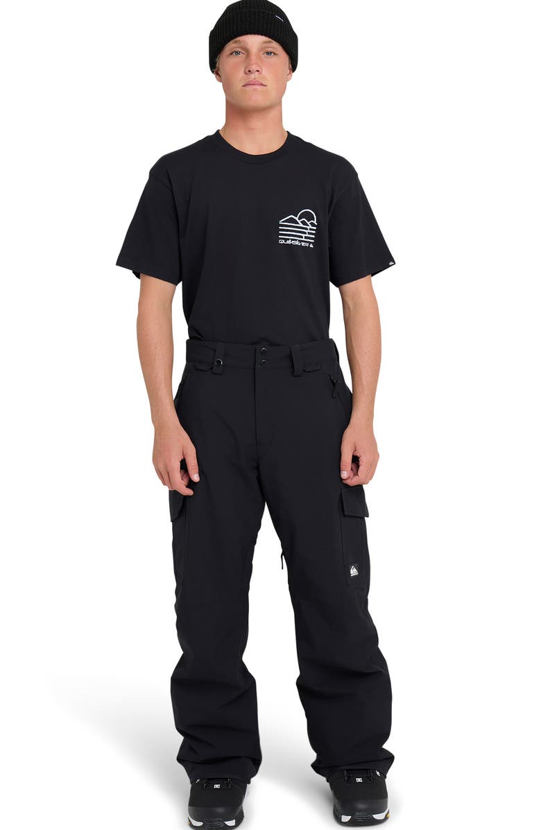 Quiksilver Porter Waterproof Snow Pants, Alternate, color, Black