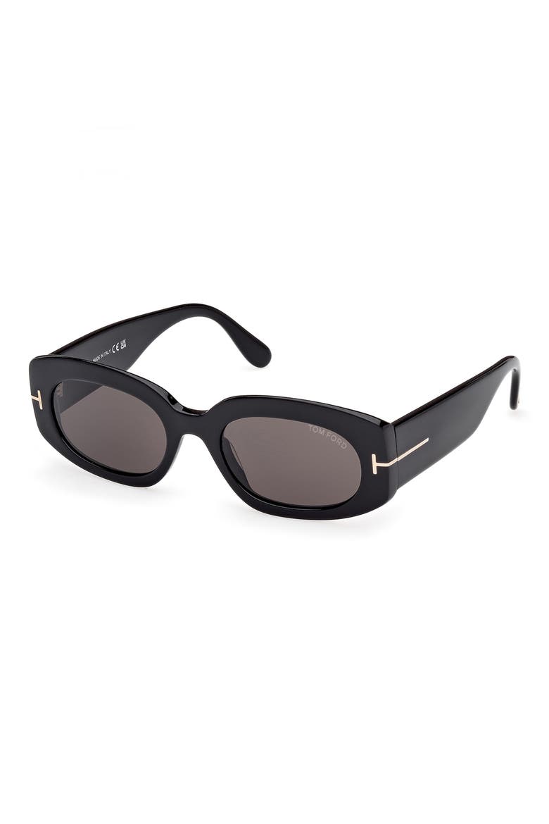 Cielle 52mm Oval Sunglasses, Alternate, color, BLACK/ ECO / SMOKE LENSES