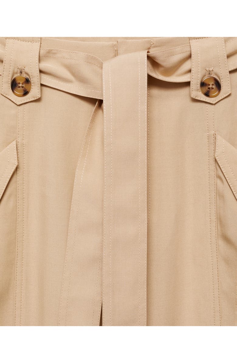 MANGO Belted Pants, Alternate, color, Beige