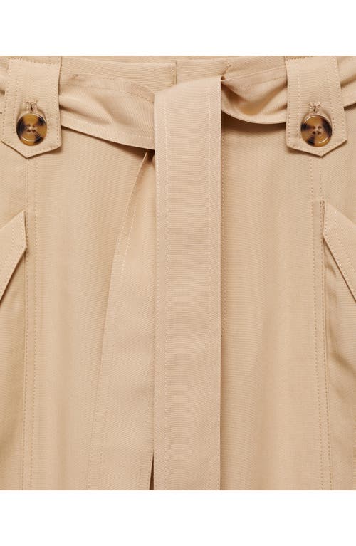 Shop Mango Belted Pants In Beige