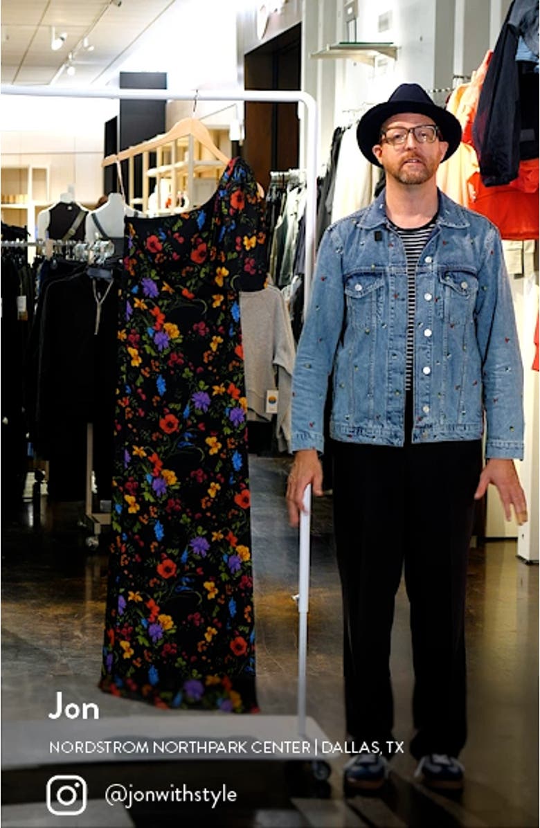 Chelsea Floral One-Shoulder Crinkle Georgette Gown, sales video thumbnail