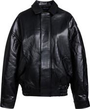 LIONESS Kenny Oversize Faux Leather Bomber Jacket