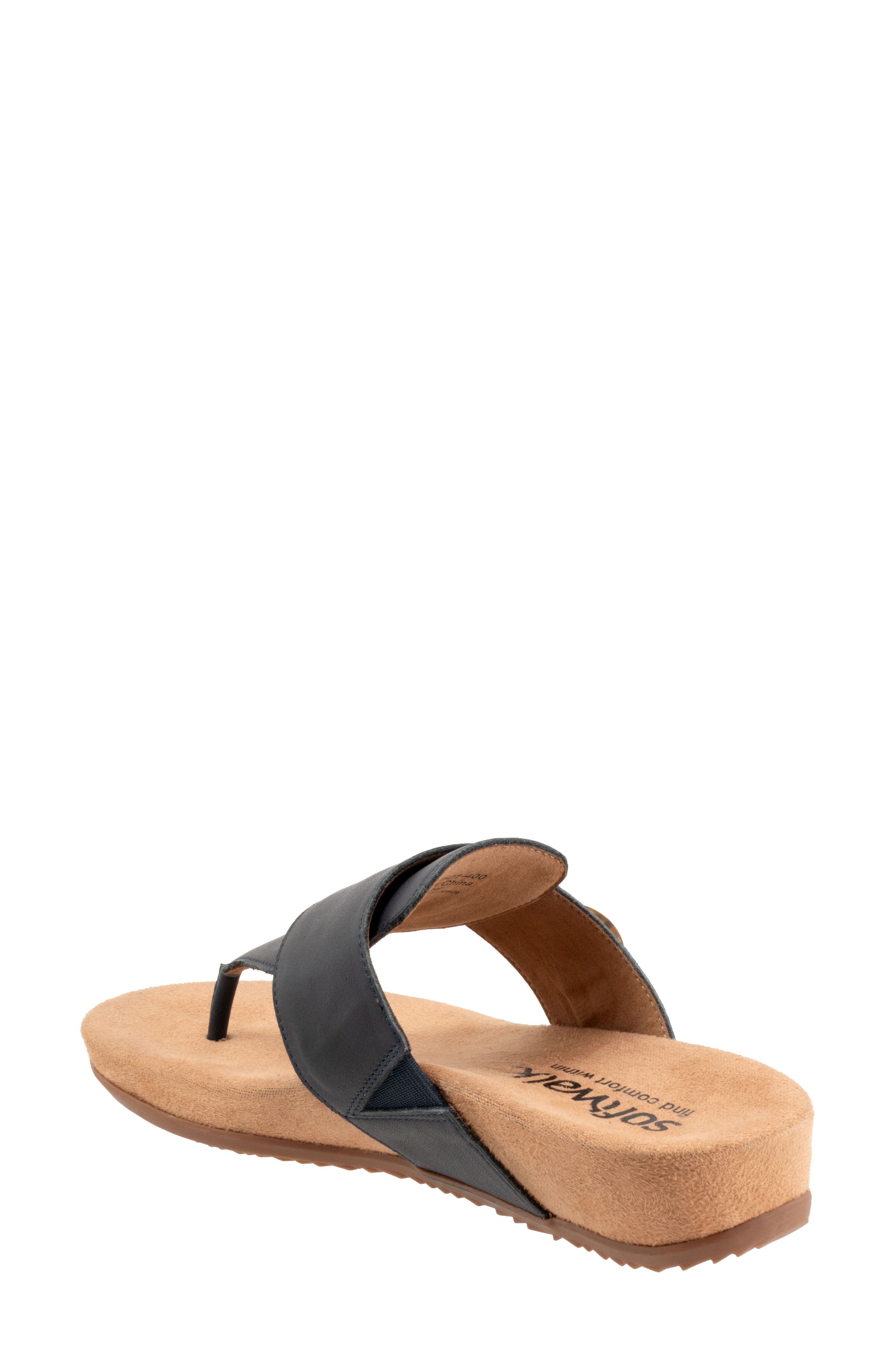 SoftWalk<sup>®</sup> Belize T-Strap Sandal, Alternate, color, Navy