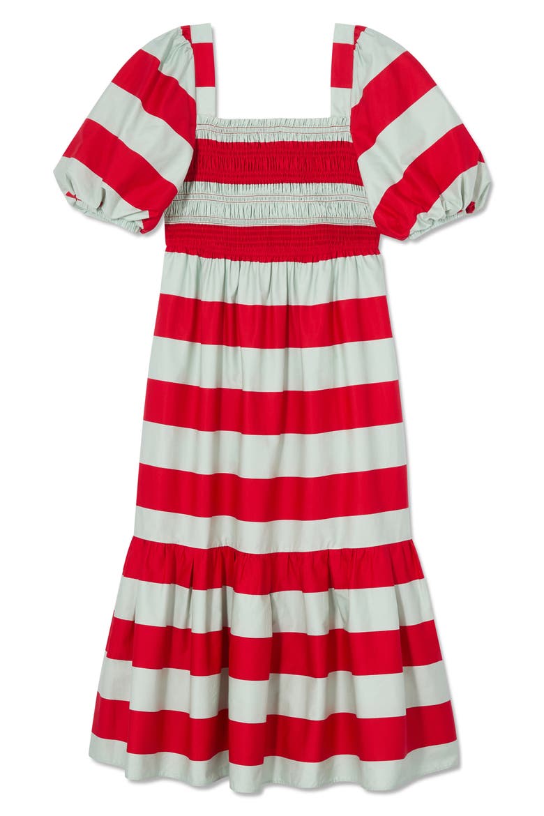 Ruby Bold Stripe Maxi Dress, Alternate, color, RED MULTI
