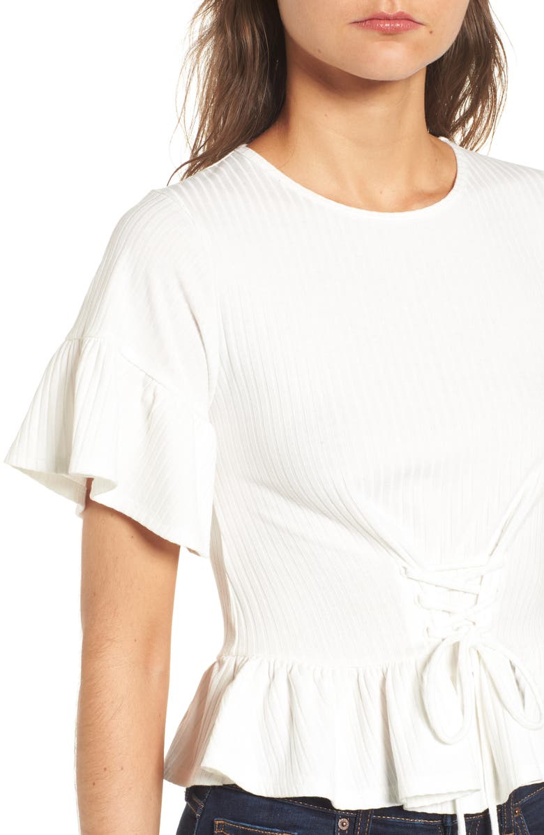 WAYF Lace-Up Tee, Alternate, color, 