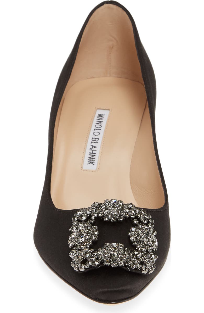 Manolo Blahnik Hangisi Embellished Pointed Toe Pump, Alternate, color,