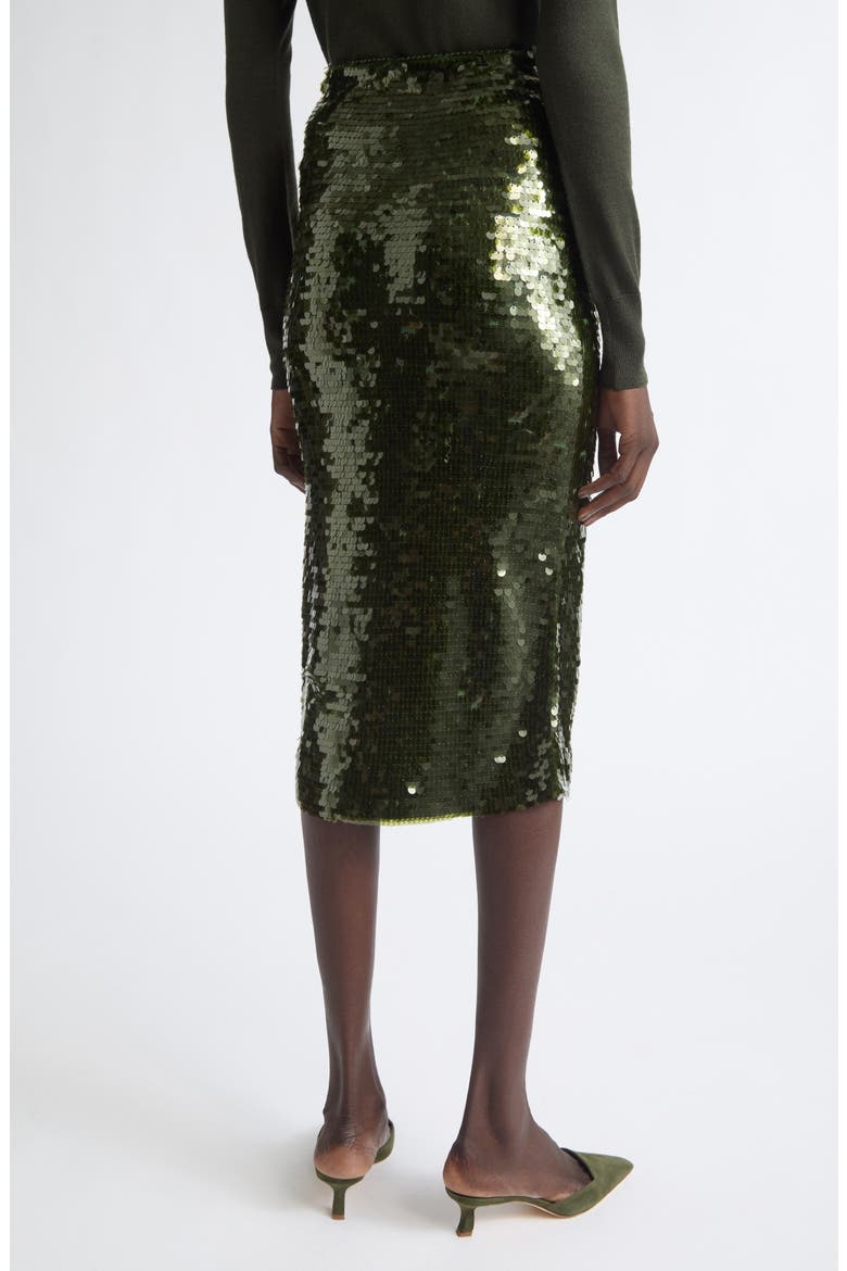 Sequin Knit Pencil Skirt, Alternate, color, FOREST GREEN