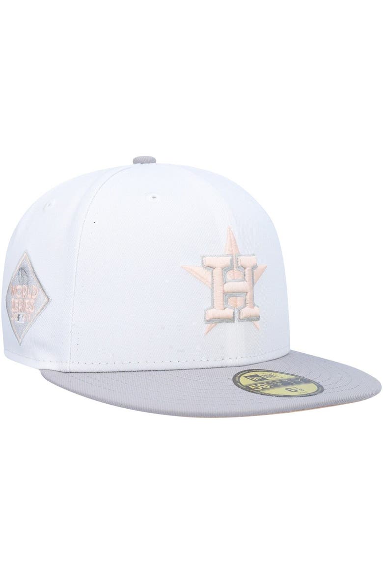 Men's New Era White/Gray Houston Astros 2011 World Series Side Patch Undervisor 59FIFTY Fitted Hat, Main, color, White