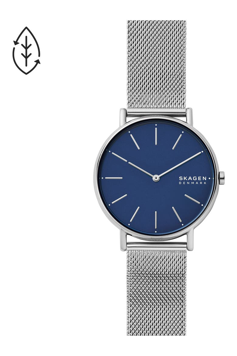 Signatur Mesh Strap Watch, 38mm, Alternate, color, STAINLESS