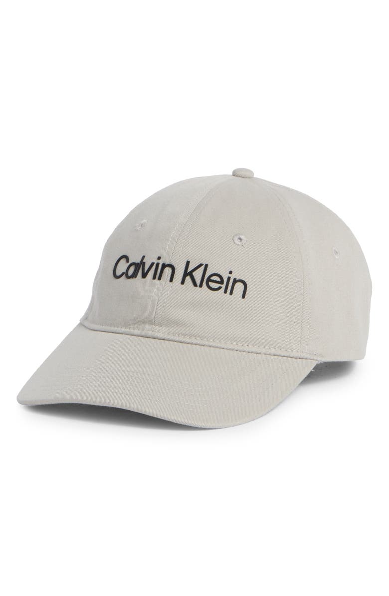 Calvin Klein Rubberized Logo Baseball Cap, Main, color, Mirage Grey