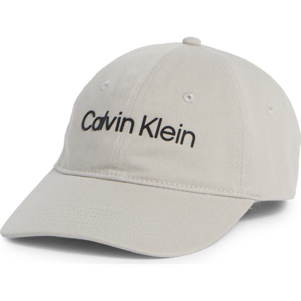 Calvin Klein Rubberized Logo Baseball Cap In Gray