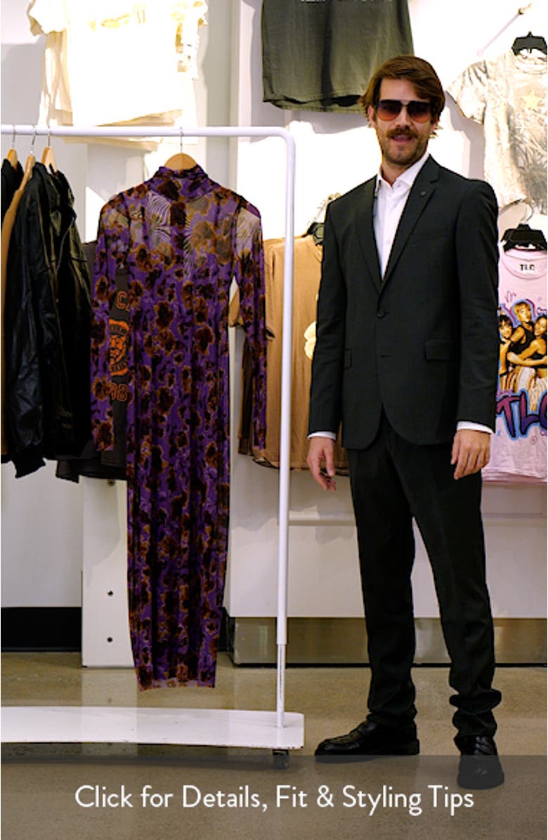 Bryony Turtleneck Long Sleeve Mesh Maxi Dress, sales video thumbnail