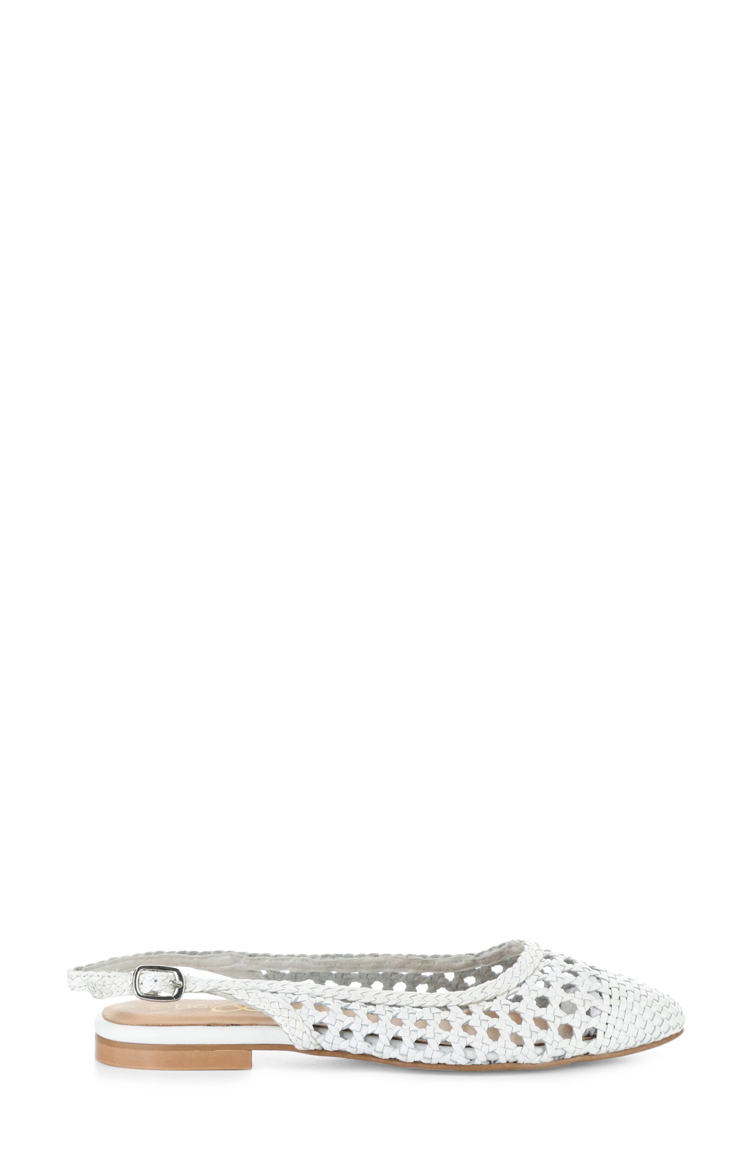 Willow Slingback Cap Toe Flat, Alternate, color, WHITE