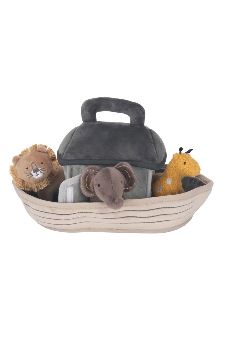 Lambs & Ivy Baby Noah Interactive Plush Boat/Ark with Stuffed Animal Toys, Main, color, Taupe