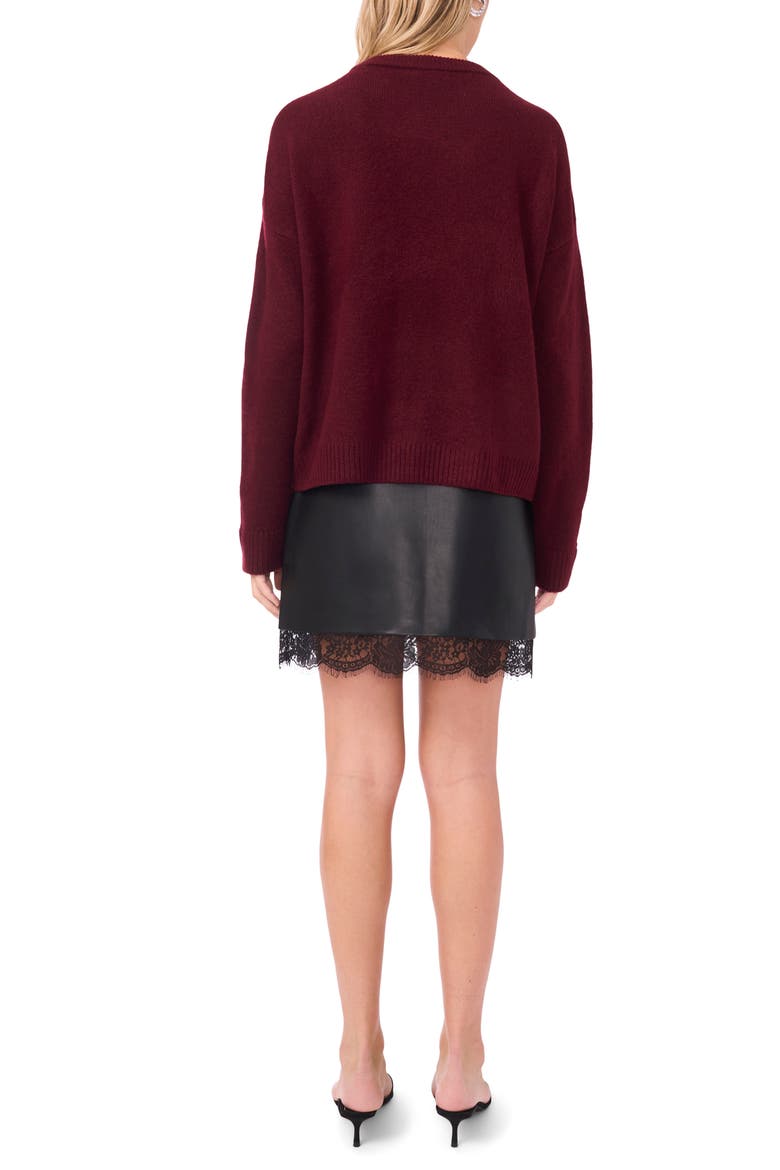 Paillette Crewneck Sweater, Alternate, color, WINE