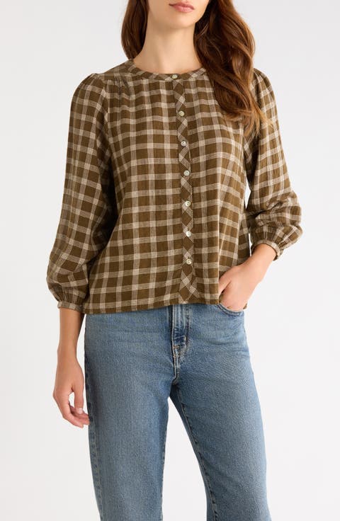 Millie Plaid Wool Blend Top