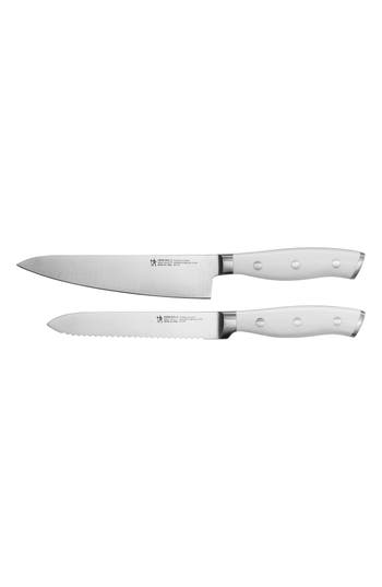 Henckels Cutlery Forged Accent Serrated Utility & Chef's Knife Set In White