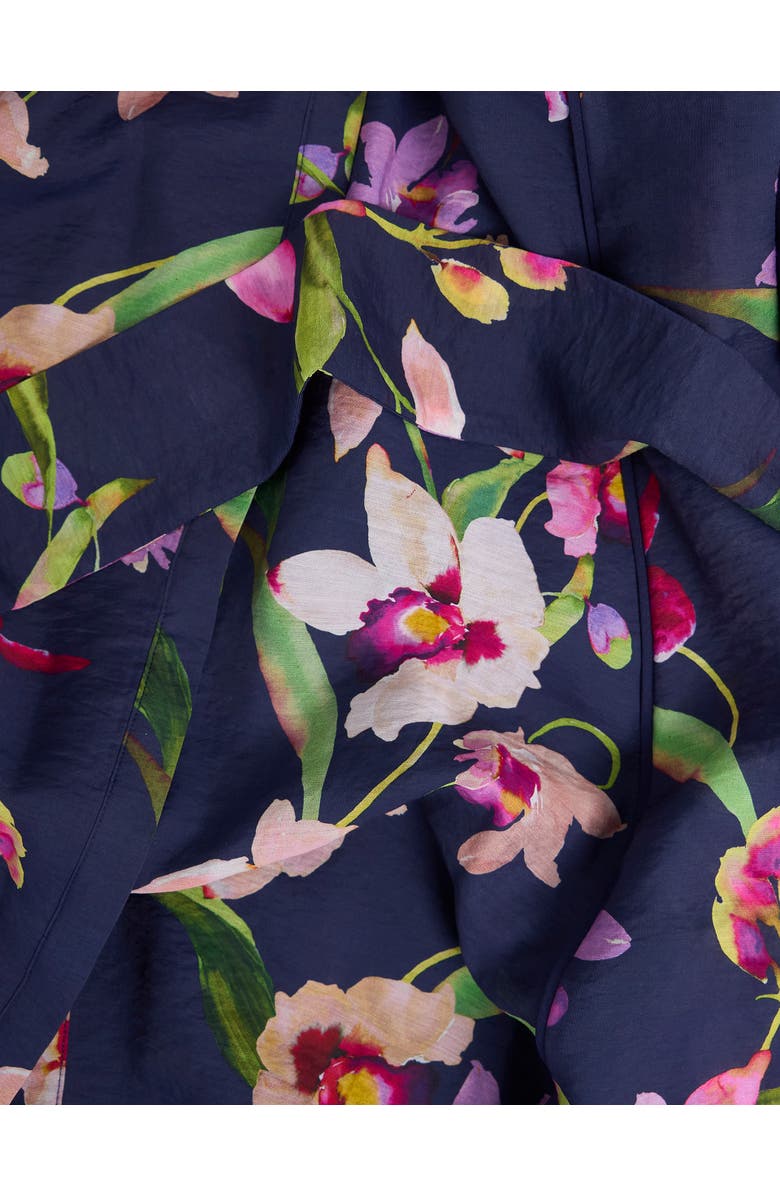 HOBBS LONDON Pippa Floral Midi Dress, Alternate, color, Midnight Multi