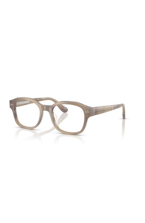 Brunello Cucinelli 53mm Rectangle Optical Glasses In Neutral