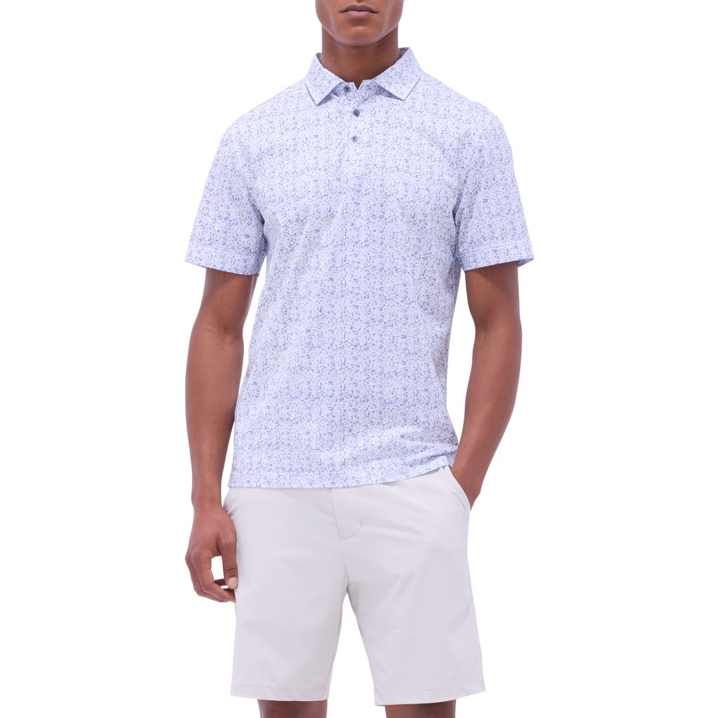 Bugatchi Victor Ooohcotton® Abstract Print Polo In Cobalt
