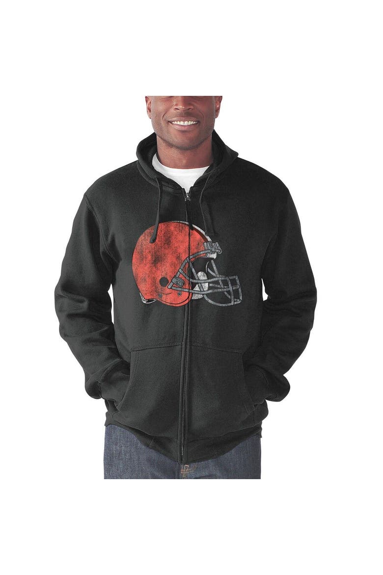 Men's G-III Sports by Carl Banks Charcoal Cleveland Browns Primary Logo Full-Zip Hoodie, Alternate, color, Charcoal