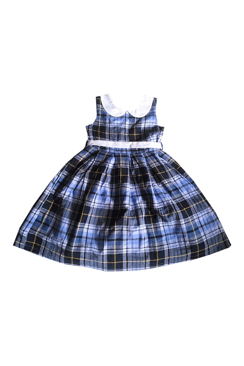 Kids' Plaid Cotton Dress, Main, color, BLUE