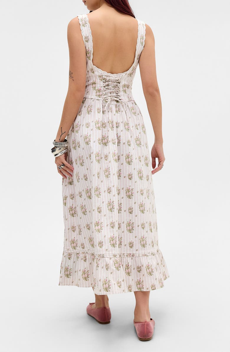 BDG Urban Outfitters Gabriette Floral Tie Front Maxi Dress, Alternate, color, Pink Floral