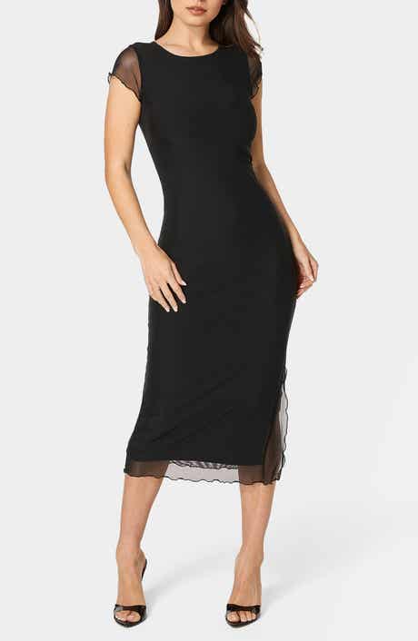 bebe Powermesh Midi T-Shirt Dress