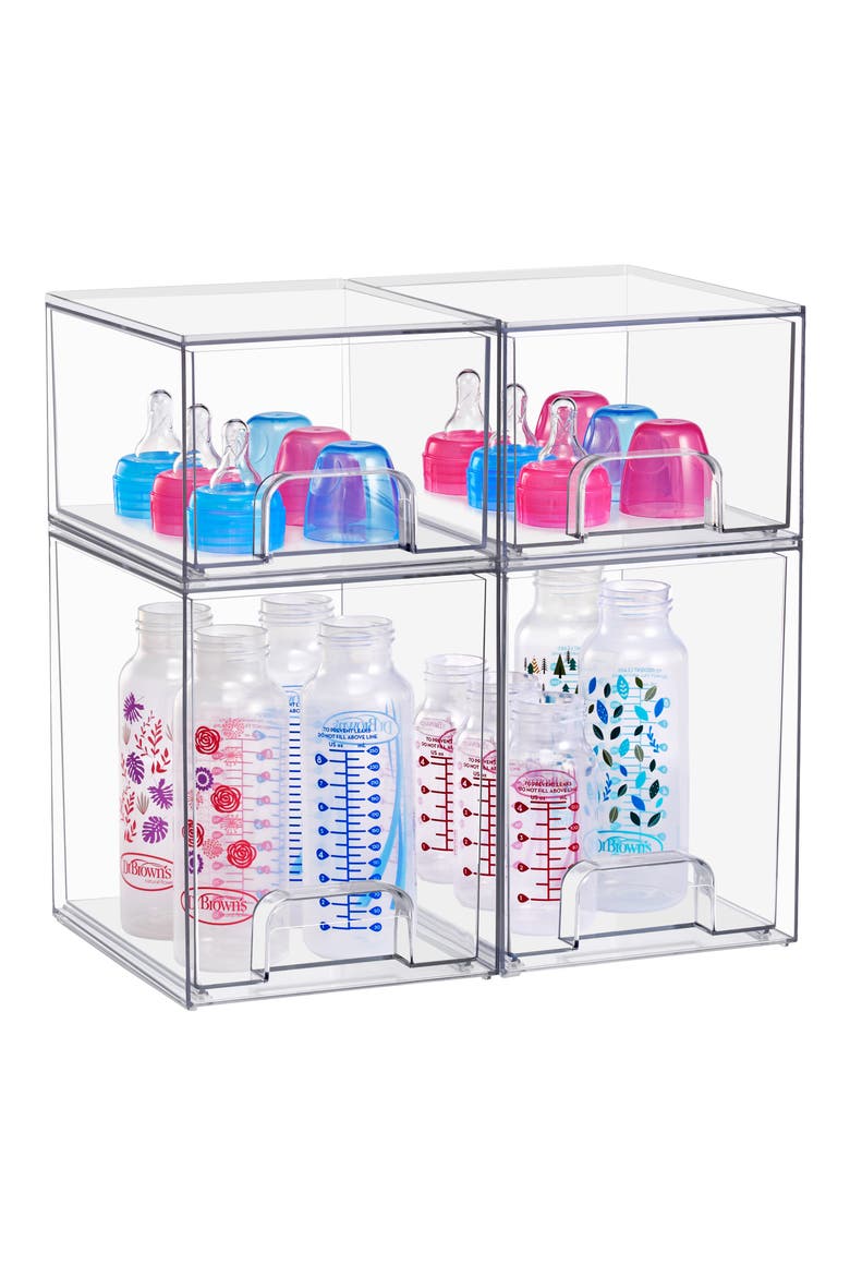 4-Piece Stackable Drawer Storage Bin Set, Alternate, color, NO COLOR