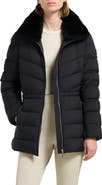 Moose Knuckles Belle Cote Genuine Shearling Collar Water Repellent 800 Fill Power Down Puffer Jacket