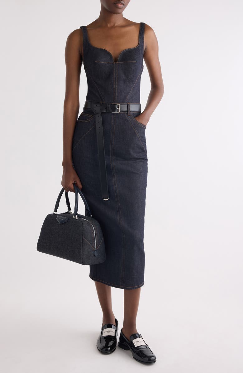 Givenchy Kick Back Stretch Denim Dress, Alternate, color, Dark Blue
