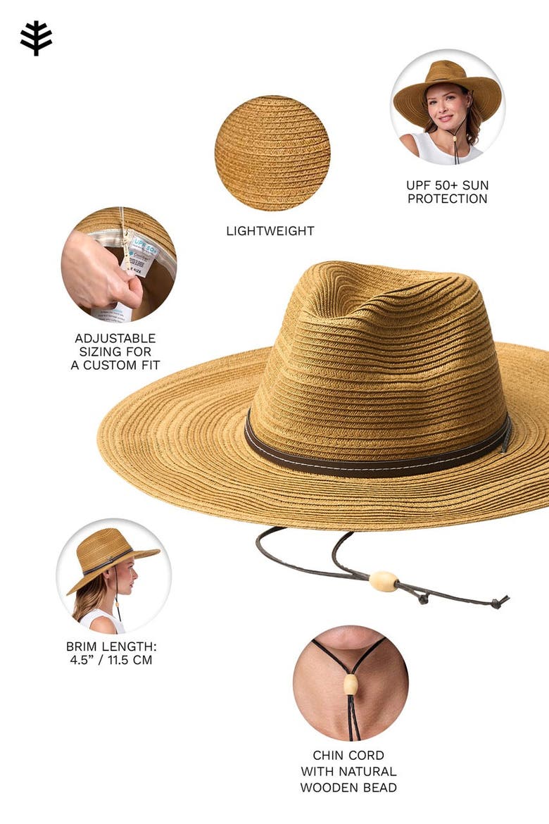 Women's Tempe Sun Hat with Chin Cord, UPF 50+ Sun Protection, Alternate, color, Tan