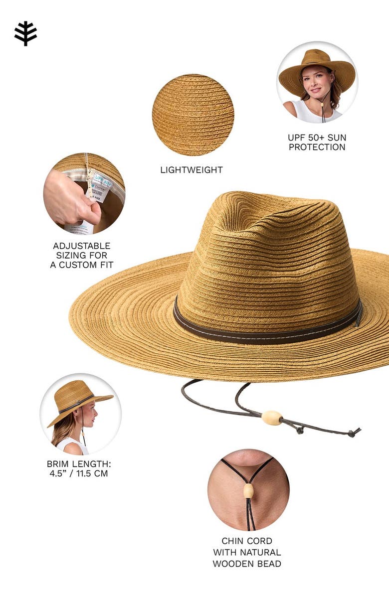 Coolibar Women's Sun Hat with Chin Cord - UPF 50+ Sun Protection - Tempe, Alternate, color, Tan