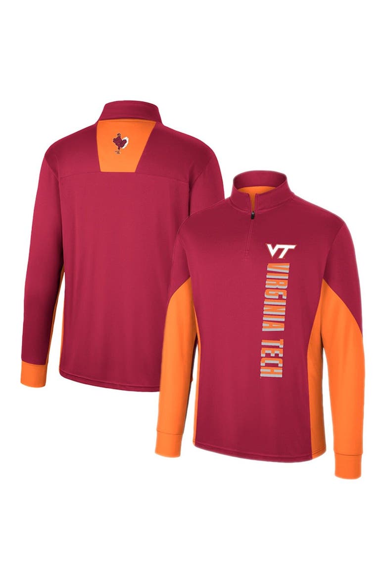Men's Colosseum Maroon Virginia Tech Hokies Bart Quarter-Zip Windshirt, Main, color, Maroon
