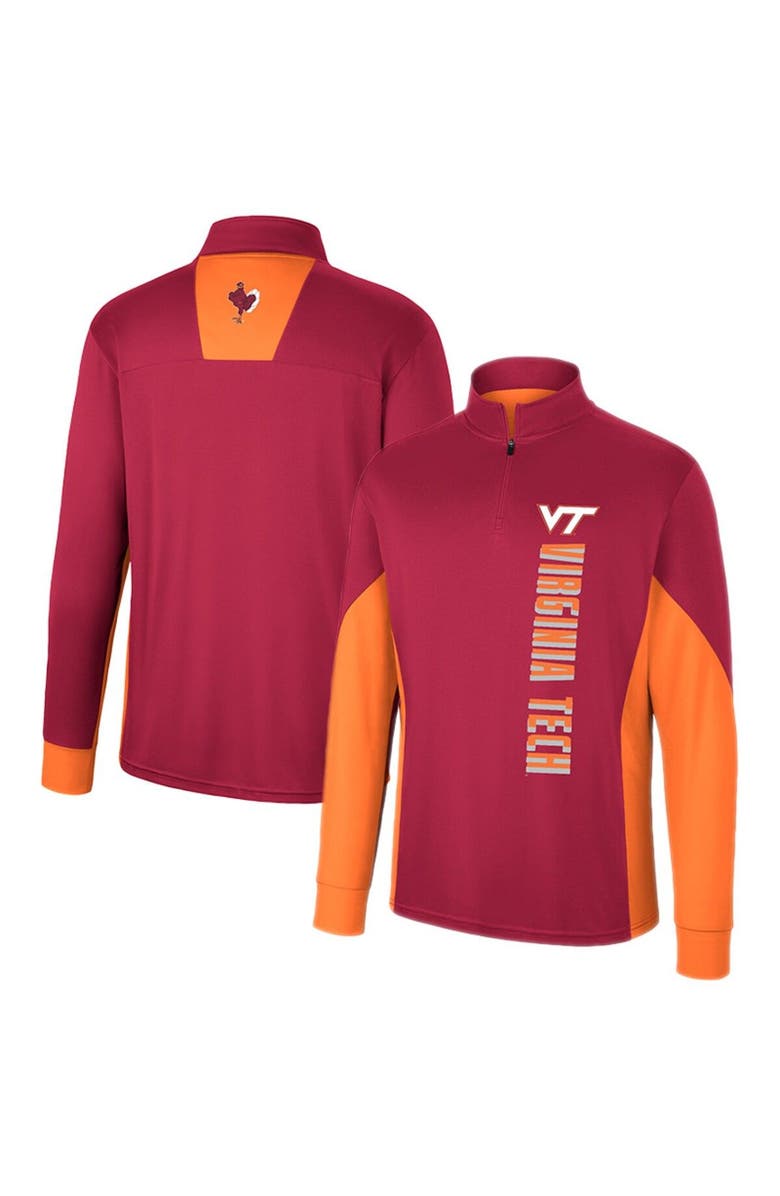 COLOSSEUM Men's Colosseum Maroon Virginia Tech Hokies Bart Quarter-Zip Windshirt, Main, color, 