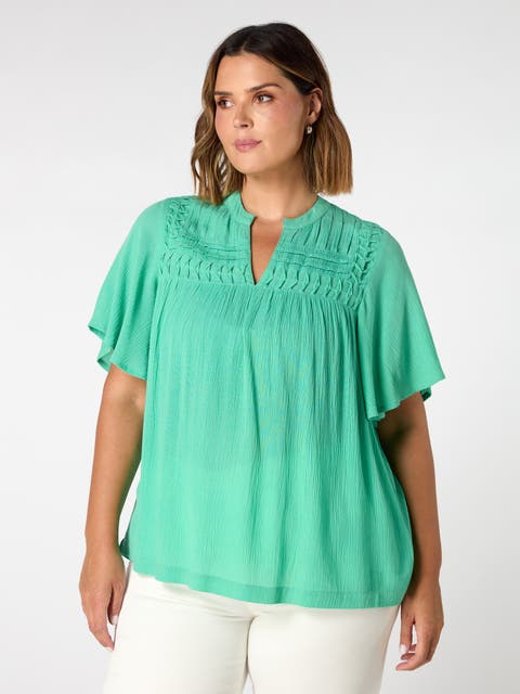Crinkle Smocked Top
