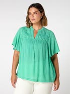 Live Unlimited Crinkle Smocked Top