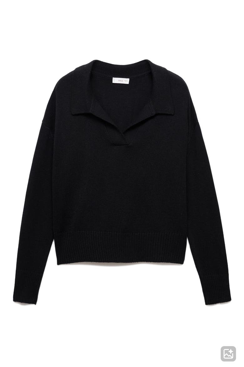 Johnny Collar Sweater, Alternate, color, BLACK