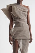 Rick Owens Claudia Sheer Tulle One-Shoulder Top