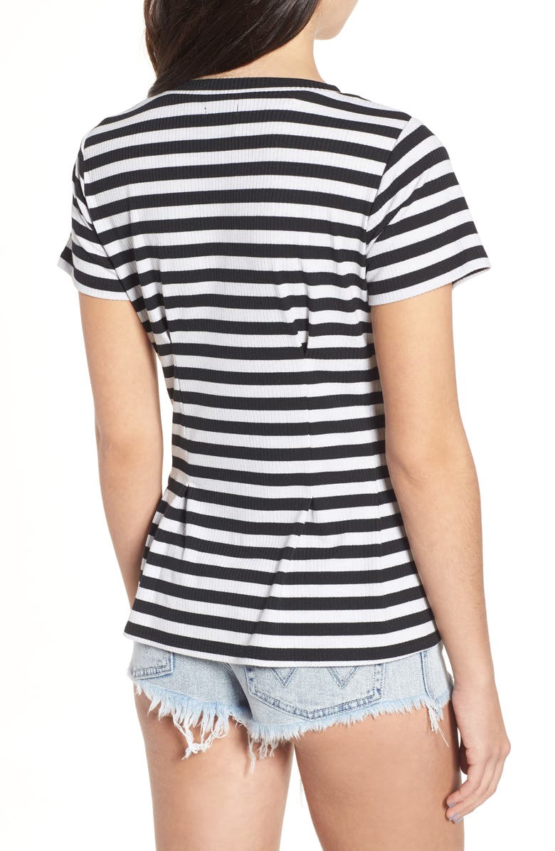 Love, Fire Stripe Peplum Tee, Alternate, color, 