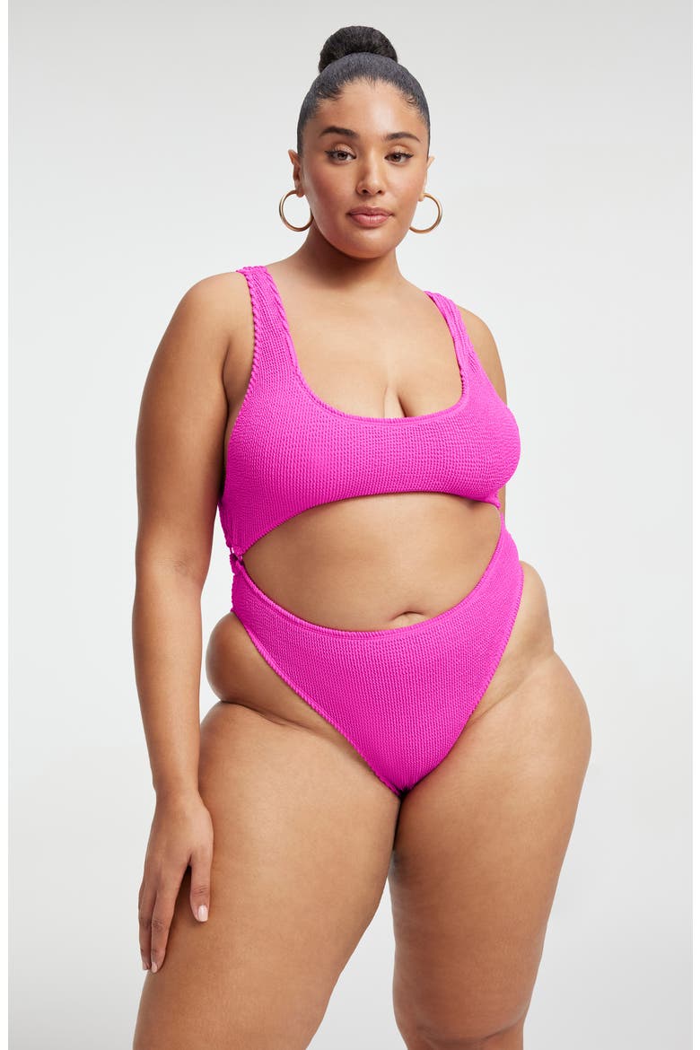 Always Fits Cutout One-Piece Swimsuit, Alternate, color, H PINK001