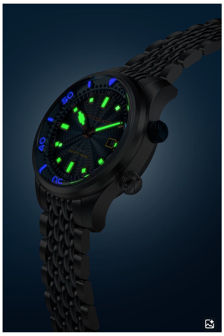 Bradner Automatic Bracelet Watch, 42mm, Alternate, color, BLUE